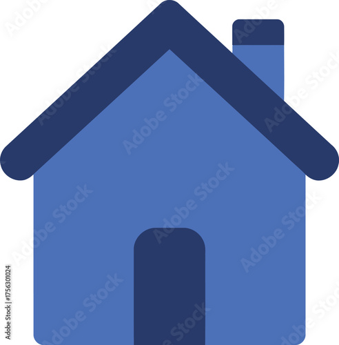 Blue house icon simple minimalist residential symbol vector vector