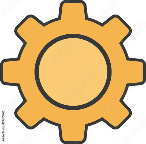 Orange gear cogwheel icon simple flat design vector vector