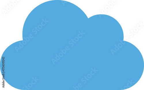 Vibrant blue cloud icon isolated on white minimalist symbol vector