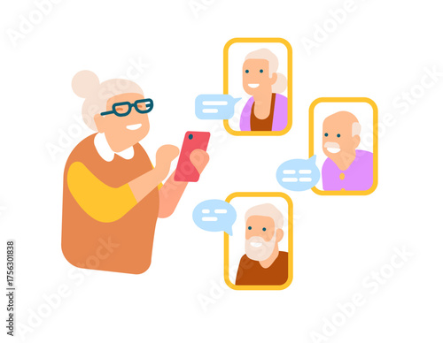 Older People Texting and Receiving Email
