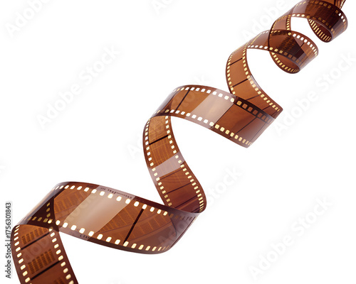 vintage 35mm film strip curled dynamic layout  