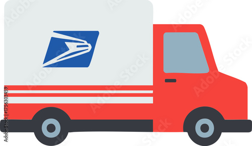 Delivery truck with postal logo
