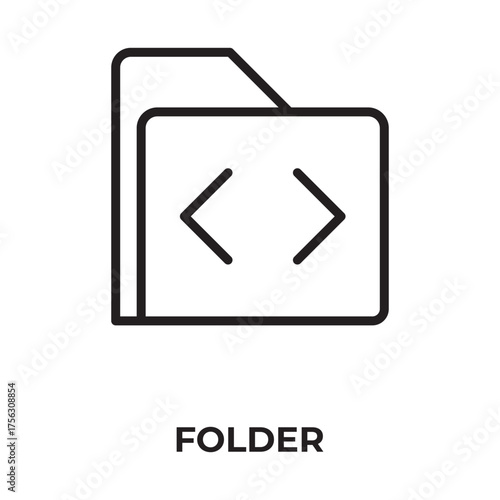 Folder Vector, Icon Or Logo Sign Isolated Symbol Illustration