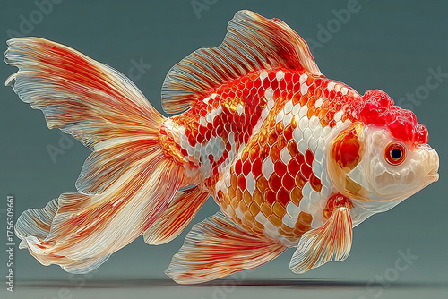 Goldfish isolated on white background — colorful aquarium fish and pet concept