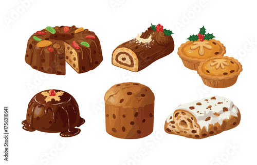 Festive holiday desserts for celebratory designs and culinary branding