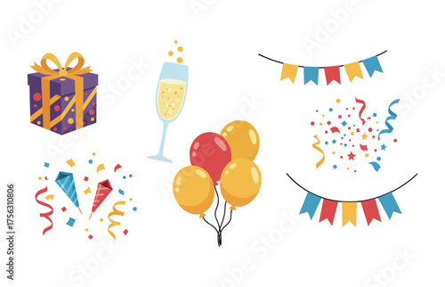 Celebration essentials: party and festive event icons for designs