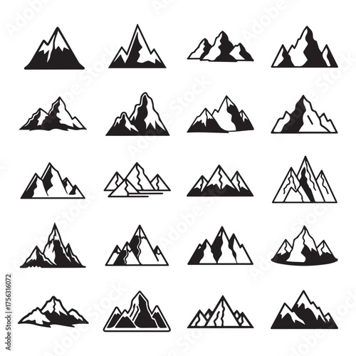 “Mountain Silhouette Vector Bundle”