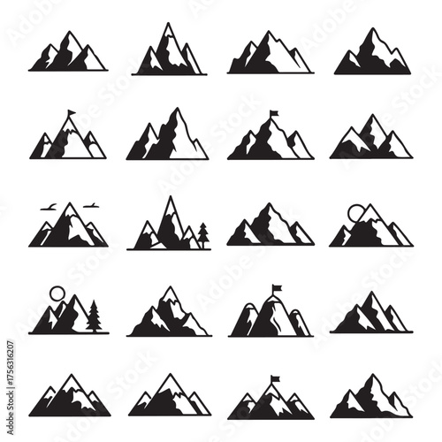 “Mountain Silhouette Vector Bundle”