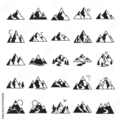 “Mountain Silhouette Vector Bundle”
