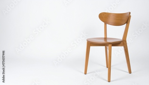 Wallpaper Mural Modern Wooden Chair with Minimalist Design on White Background for Premium Furniture Object and Home Interior Concept Torontodigital.ca