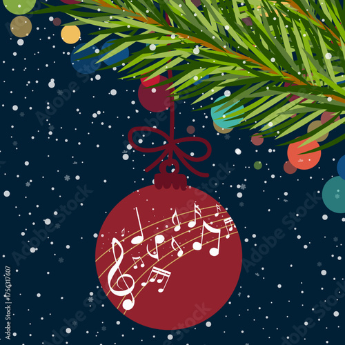 Decorazione natalizia con note musicali