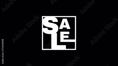 sale square emblem sticker logo animation video footage
