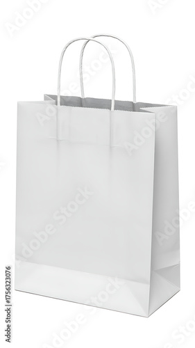 Wallpaper Mural Plain white paper shopping bag with handles isolated on white background Torontodigital.ca