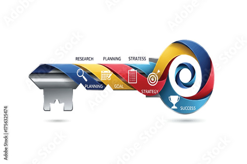 Abstract geometric design with key symbolism