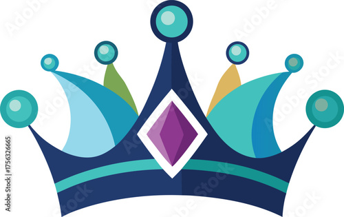 Vector art of ornate crown with jewels