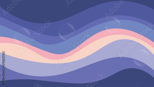 Softly wavy abstract background in calm blue and peach tones serene ambiance