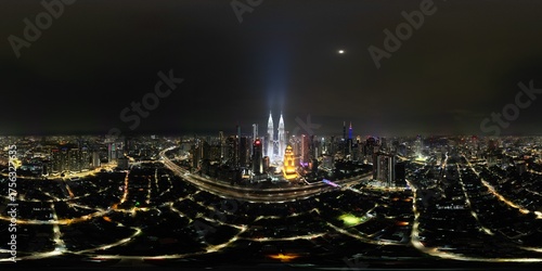 Canvas Print KLCC night time.