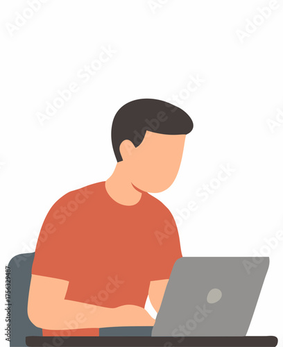 Person working on a laptop, ideal for use in digital marketing, online education, and technology