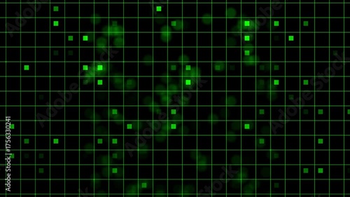 Abstract Green Grid Futuristic Data Visualization Background