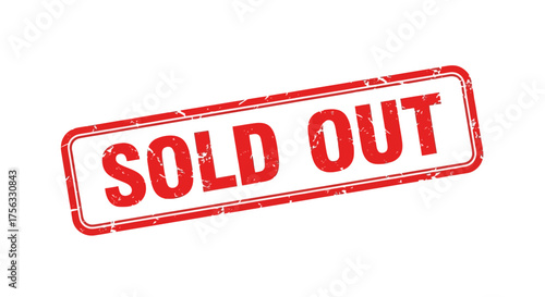 "Red Sold Out Stamp Icon for Product Availability Status and Marketing"