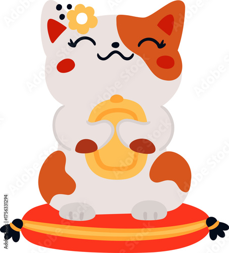 Japanese Cat Toy. Cute Lucky Animal. for
