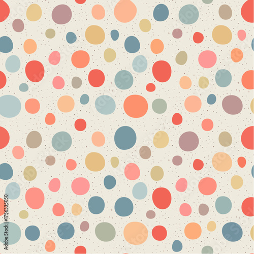 Minimalist irregular tiny polka dot seamless pattern. Hand drawn doodle speckles, blobs and dots background. 