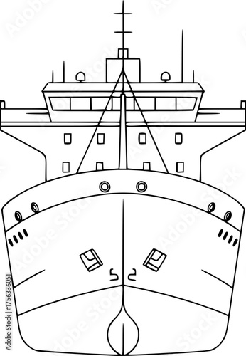 a minimalist line drawing of a ship, vector
