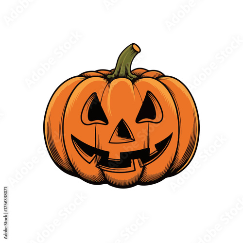 Smiling jack o lantern halloween pumpkin illustration
