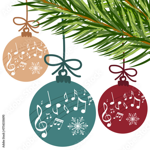 Decorazioni natalizie con note musicali 