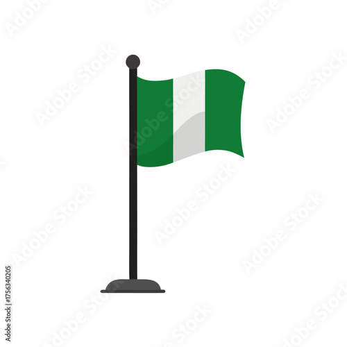 A Nigerian waving flag. A flag icon.