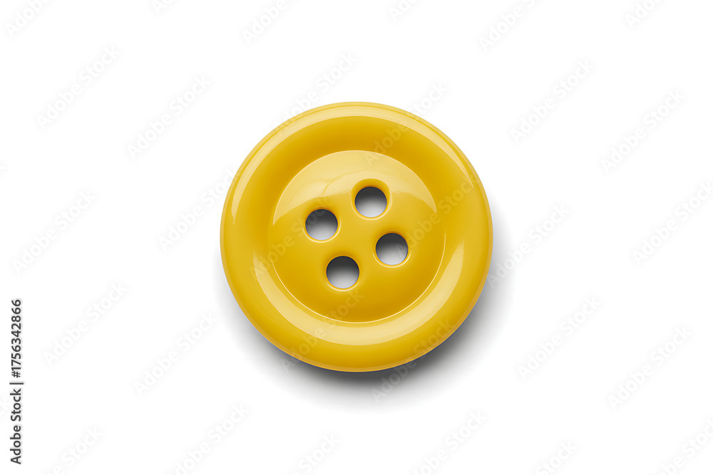 Obraz premium Yellow button isolated on white background