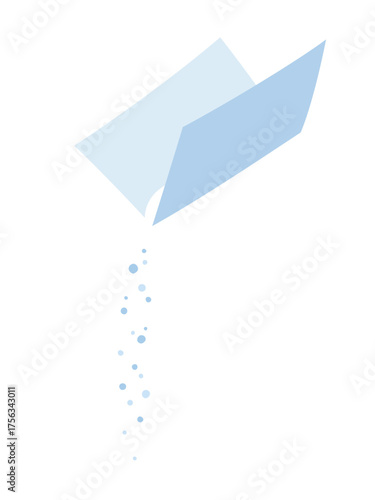 薬包紙で粉末を入れる場面のイラスト