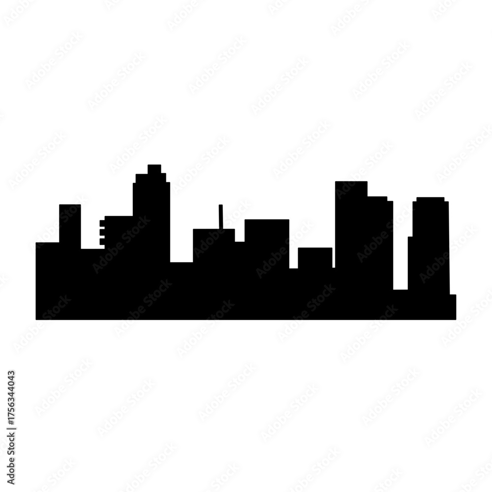 Obraz premium City Skyline Silhouette Vector Illustration