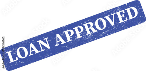 Blue Loan Approved Rubber Stamp, Banking and Finance Vector