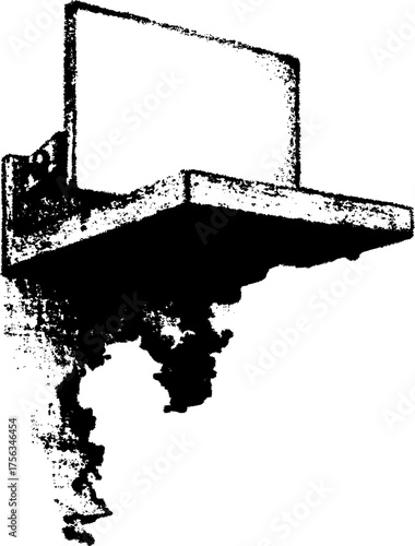 Retro blank polaroid frame with gritty high contrast design for art projects