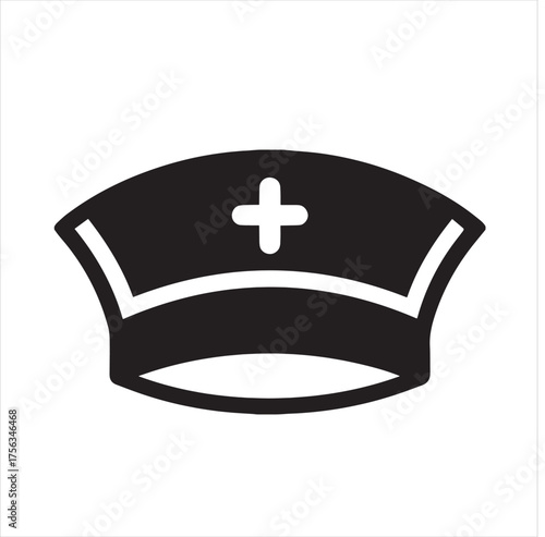  Nurse hat silhouette vector, nurse cap symbol