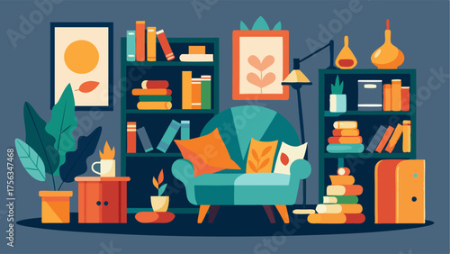 A cozy reading corner with books about art and artists.