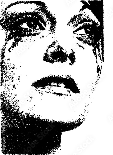 Emotional expression in high contrast black and white art design