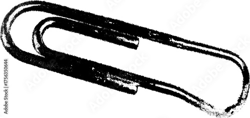 Black and white high contrast bent paperclip design for print and poster