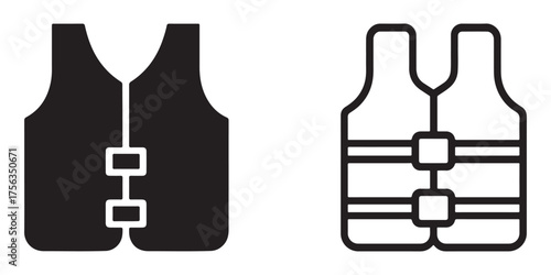 Life vest icons symbol of safety and preparedness on the water