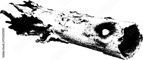 High contrast black and white burnt match illustration for grunge and gothic design