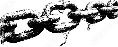 Black and white high contrast chain link design for tattoo and poster art