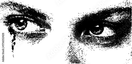 Monochrome geometric eye art: bold high contrast design for posters and prints