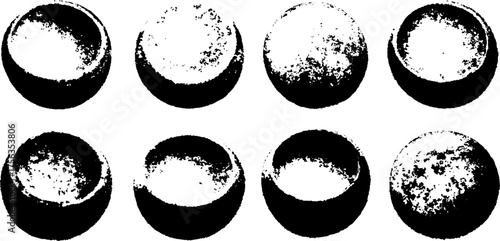 High contrast black and white geometric circle design for posters and prints