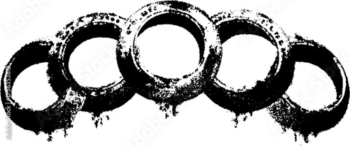 High contrast geometric circle design for posters and prints