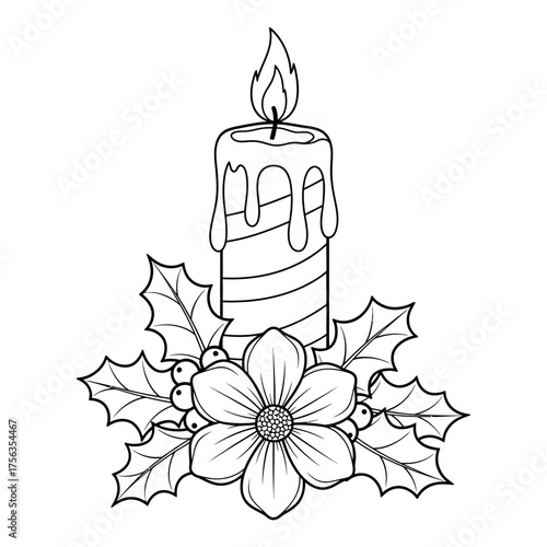 birthday cake with candles and flowers