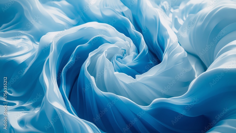 Obraz premium Un remolino de suaves olas azules con texturas delicadas que evocan la calma del agua en un día de verano