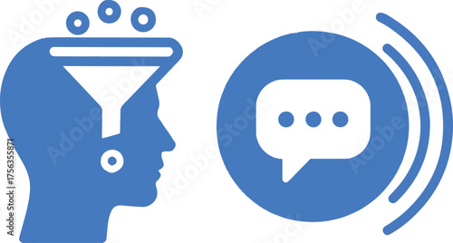 information isolation and echo chamber flat vector icon