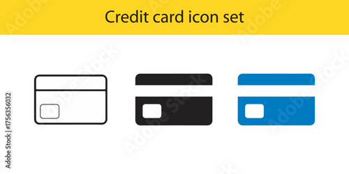 Credit card icon set financial payment method and banking concept