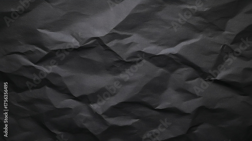 Minimalist Black Crumpled Paper Texture Background Banner Poster Wallpaper